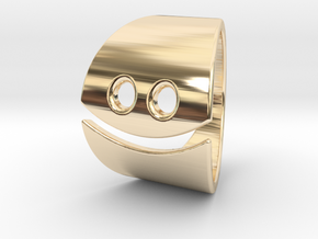 Emoji Happy Ring in 14k Gold Plated Brass