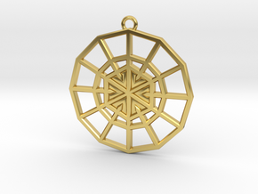 Resurrection Emblem 07 Medallion (Sacred Geometry) in Polished Brass