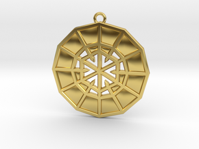 Resurrection Emblem 12 Medallion (Sacred Geometry) in Polished Brass