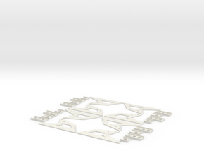 2 sets Gearplates for Marvelcraft AS350 M1:6,7 in White Natural Versatile Plastic