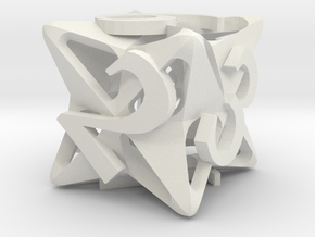 Pinwheel d6 in White Natural Versatile Plastic