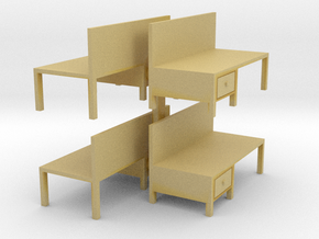 Workbench Table (x4) 1/120 in Tan Fine Detail Plastic