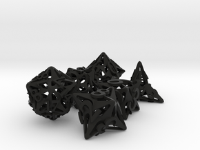 Pinwheel Dice Set in Black Natural Versatile Plastic