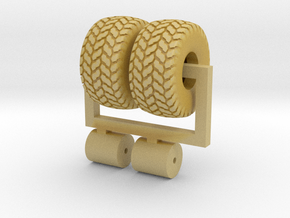 1/64 21.5L-16.1 Turf Tires And Wheels in Tan Fine Detail Plastic