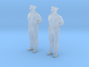 Police Officer Standing Waiting in Clear Ultra Fine Detail Plastic