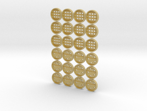 tiny (5/16") buttons (12 star, 12 alphabet) in Tan Fine Detail Plastic