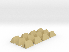 12 Small Tents for 6mm, 1/300 or 1/285 in Tan Fine Detail Plastic