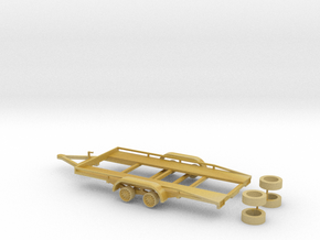 PKW Autotransport Anhänger / car Trailer - 1:87 H0 in Tan Fine Detail Plastic