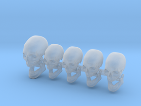 High Quality Skulls - 4 X 28mm - 1 X 35mm in Clear Ultra Fine Detail Plastic
