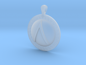 Spartan Shield Pendant in Clear Ultra Fine Detail Plastic