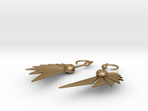 Bladewing Earrings in Polished Gold Steel