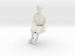 Old lady sitting (N scale figure) in White Natural Versatile Plastic