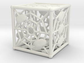 Webby die D6 (dice) in White Natural Versatile Plastic