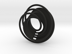 Twin Rail Mobius can-take-a-ball - Pendant in Black Natural Versatile Plastic
