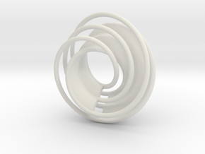 Twin Rail Mobius can-take-a-ball - Pendant in White Natural Versatile Plastic