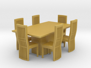 Marble Style Table And Chairs Scaled in Tan Fine Detail Plastic: 1:48 - O
