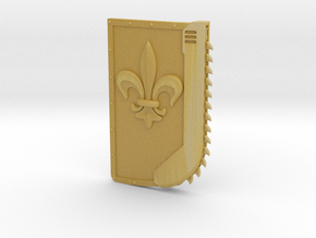 Fluer-de-Lis Crusader Chainshield - Right Handed in Tan Fine Detail Plastic: Small