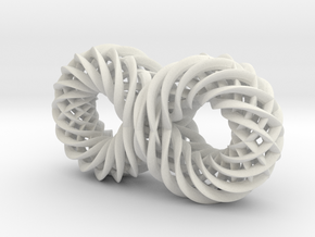Quadruple Spiralling Infinity in White Natural Versatile Plastic