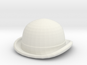 Bowler Hat in White Natural Versatile Plastic