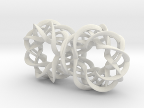 Double Spiralling Infinity in White Natural Versatile Plastic