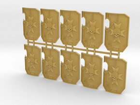 10x Black Templars - Marine Boarding Shields in Tan Fine Detail Plastic: Extra Small