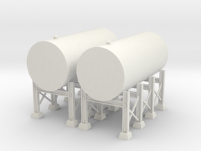 'HO Scale' - (2) Elevated 11' x 21'-9" tanks in White Natural Versatile Plastic