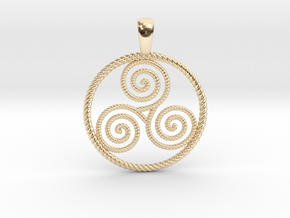 Triskelion Pendant in 14k Gold Plated Brass