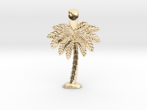 Palm Tree Pendant in 14k Gold Plated Brass