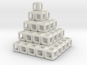021: Square Tower hollowed out in White Natural Versatile Plastic
