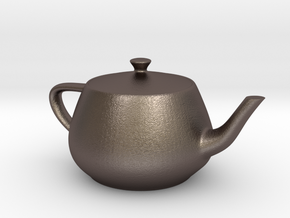 Teapot_keyfob_2cm in Polished Bronzed Silver Steel