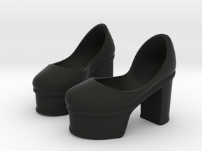 Platform Heels for Rune in Black Smooth Versatile Plastic