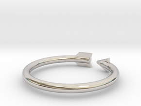 Arrow Ring All sizes, Multisize in Rhodium Plated Brass: 10 / 61.5