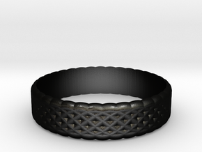Weaved Ring in Matte Black Steel