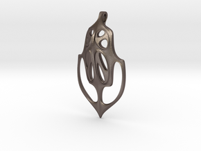 Xin Pendant (#1478) in Polished Bronzed Silver Steel