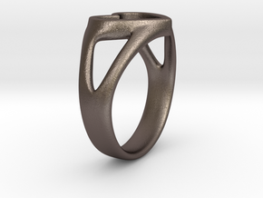 Caterina Heart ring in Polished Bronzed Silver Steel