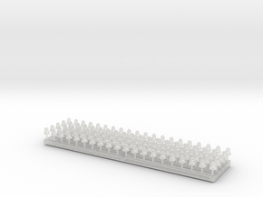 100 Large Insulators (1:24 Scale) in Clear Ultra Fine Detail Plastic