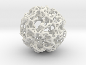 Tree Root Voronoi Sphere  in White Natural Versatile Plastic