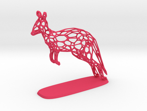 Voronoi Kangaroo in Pink Smooth Versatile Plastic