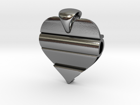 Secret Love Pendant in Polished Silver