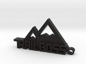 Trail Boss logo Keychain in Black Natural Versatile Plastic