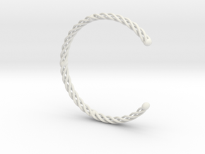Spiral Bracelet Cuff Medium in White Natural Versatile Plastic