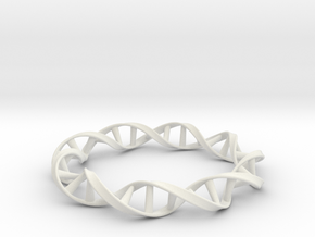DNA Moebius Bracelet (Small) in White Natural Versatile Plastic