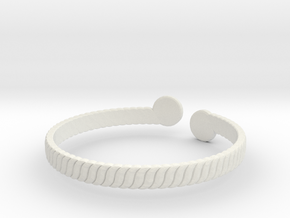Simple Braided Bracelet -v1b in White Natural Versatile Plastic