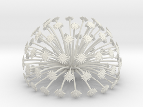 Flowerhead 8 - maximum density in White Natural Versatile Plastic