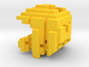 Pacman Cubed, Small in Yellow Processed Versatile Plastic