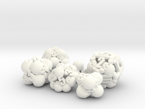 Ossuary Dice Set in White Processed Versatile Plastic