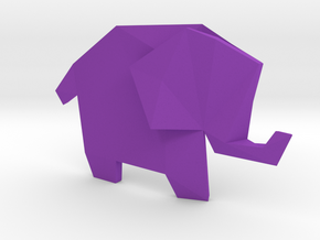 Origami Elephant  in Purple Processed Versatile Plastic