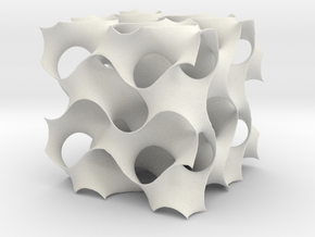3D Gyroid Minimal Surface in White Natural Versatile Plastic