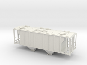 PS2 2 Bay Covered Hopper  Body TT Scale in White Natural Versatile Plastic