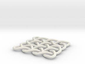 Celtic Knot 2D, seed 12 in White Natural Versatile Plastic